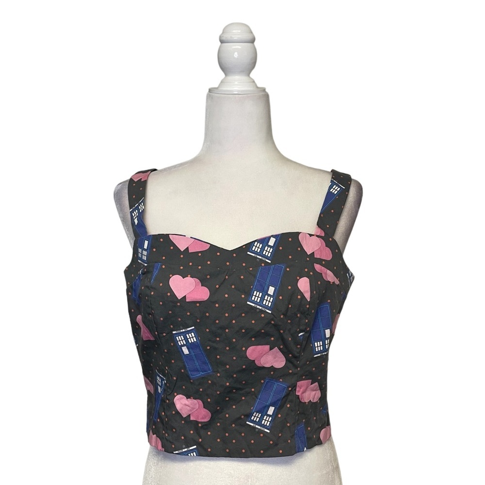 Dr. Who Handmade Heart Gray Retro Sweetheart Top & Skater Skirt Set - Picture 5 of 5